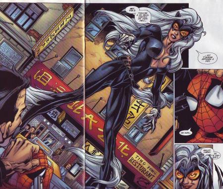 La Chatte Noire version Ultimate Spiderman(d�sol� pour la barre du milieu,c'est un scan)mon personnage f�minin de Spiderman