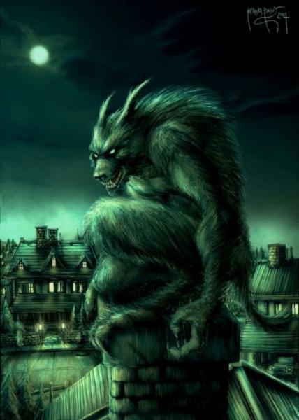 le loup-garou guette sa proie.